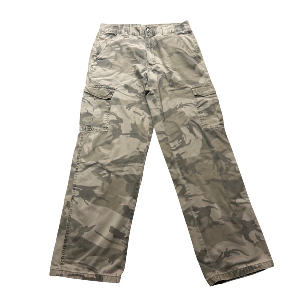 Wrangler Mens Camo Cargo Pants Relaxed Fit Straight Leg Green Brown 31x29